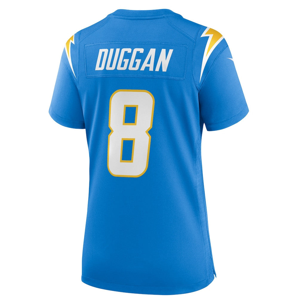 Max Duggan 8 Los Angeles Chargers Women's Team Game Jersey - Powder Blue