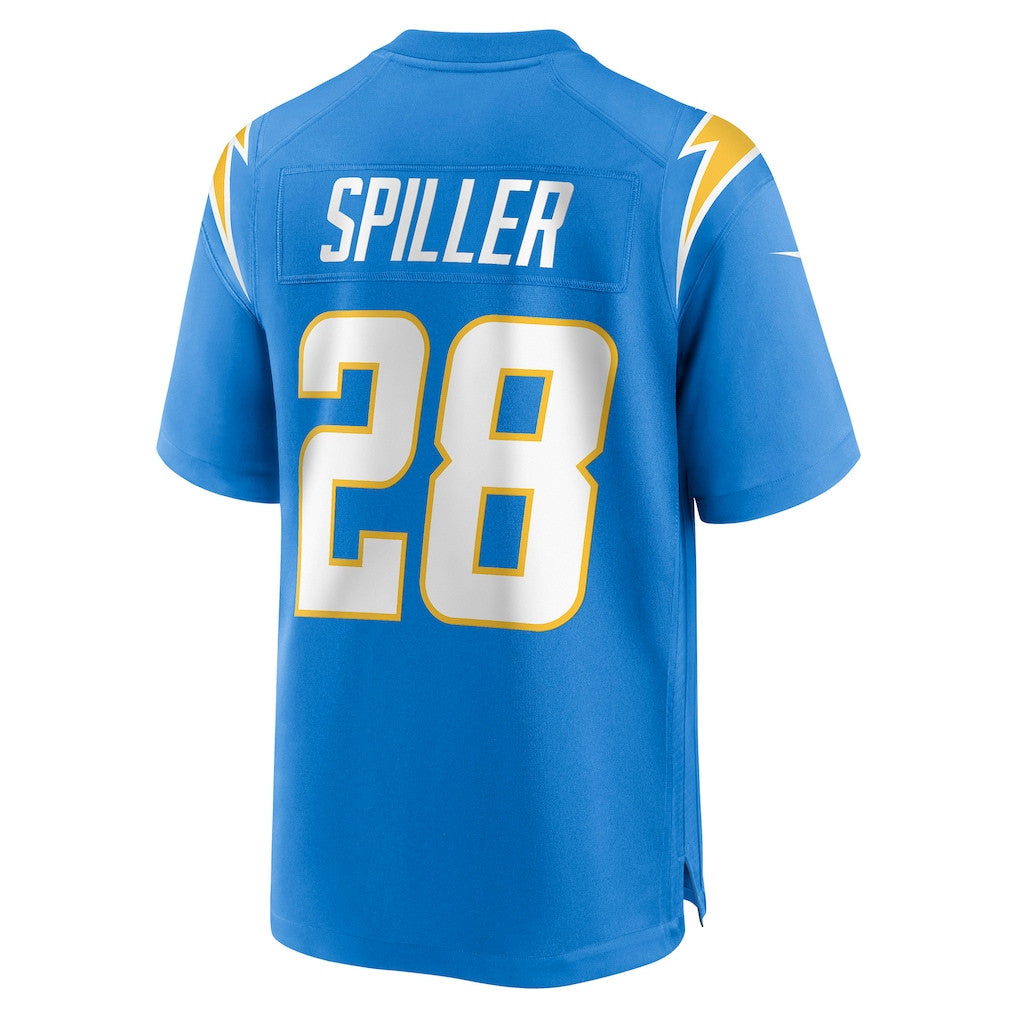 Isaiah Spiller 28 Los Angeles Chargers Team Game Men Jersey - Powder Blue