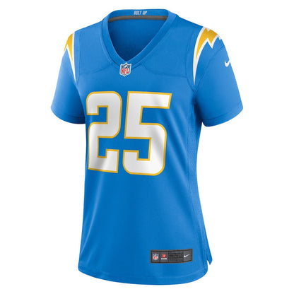 Joshua Kelley 25 Los Angeles Chargers Women's Team Game Jersey - Powder Blue