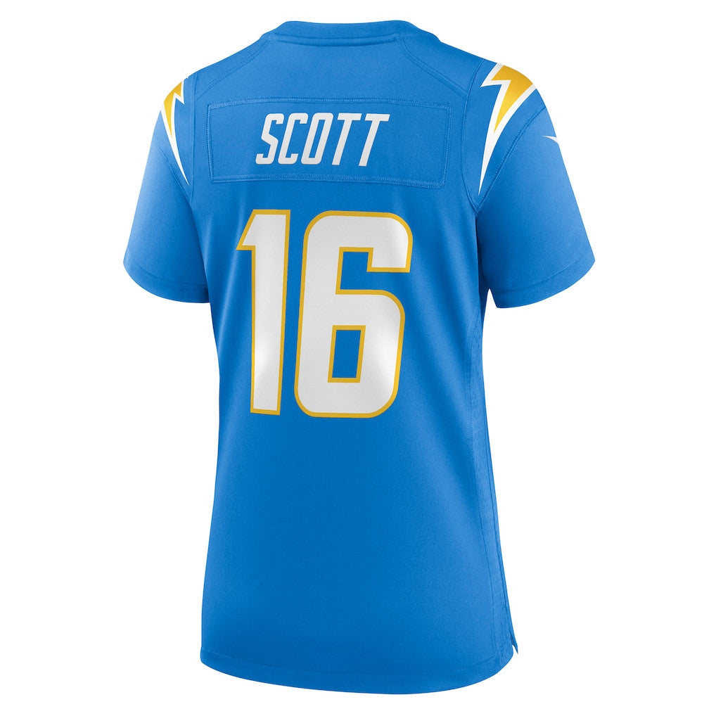JK Scott 16 Los Angeles Chargers Women's Team Game Jersey - Powder Blue