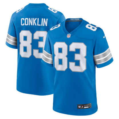 Tyler Conklin 83 Detroit Lions Team Game Men Jersey - Blue