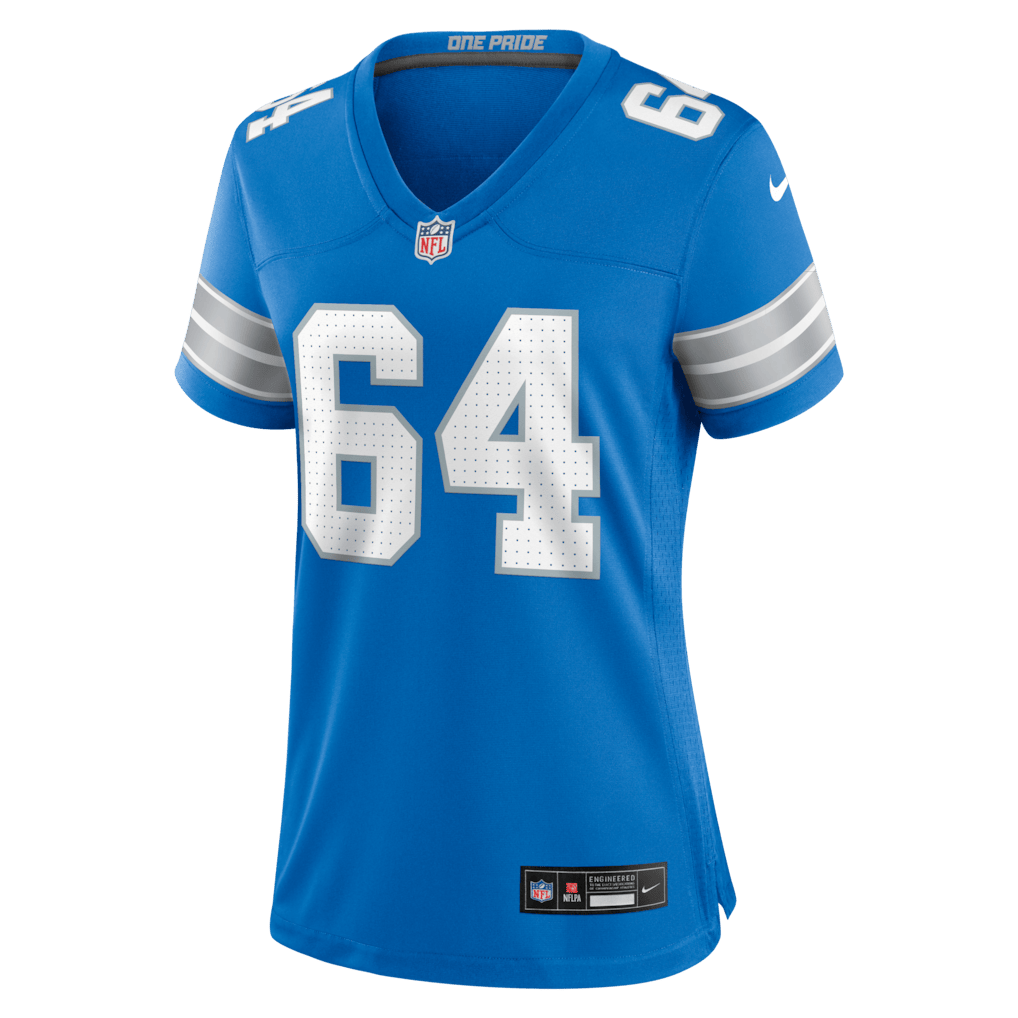 Cade Mays 64 Detroit Lions Women's Team Game Jersey - Blue
