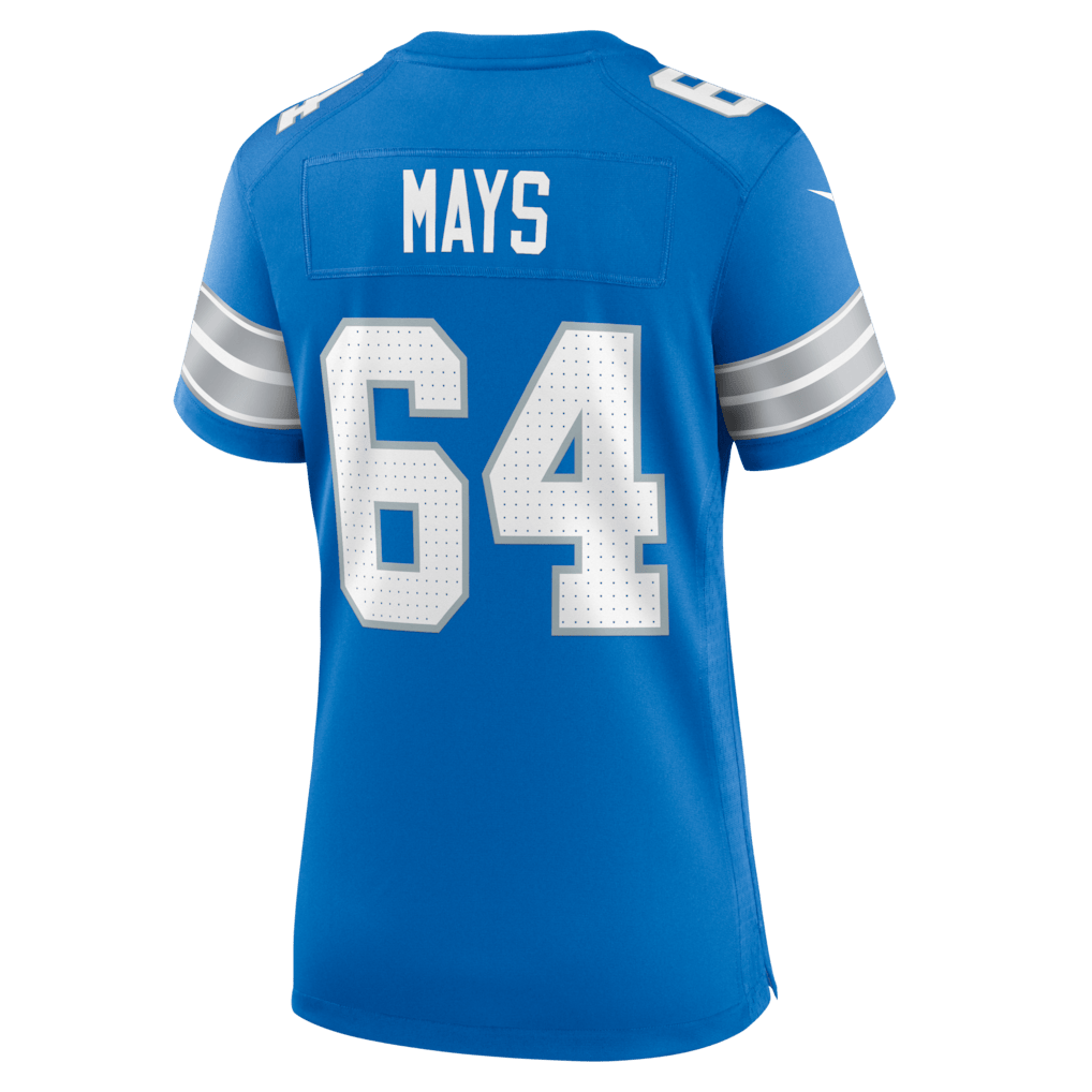 Cade Mays 64 Detroit Lions Women's Team Game Jersey - Blue