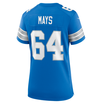 Cade Mays 64 Detroit Lions Women's Team Game Jersey - Blue