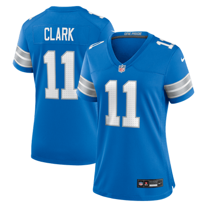 Damone Clark 11 Detroit Lions Women's Team Game Jersey - Blue