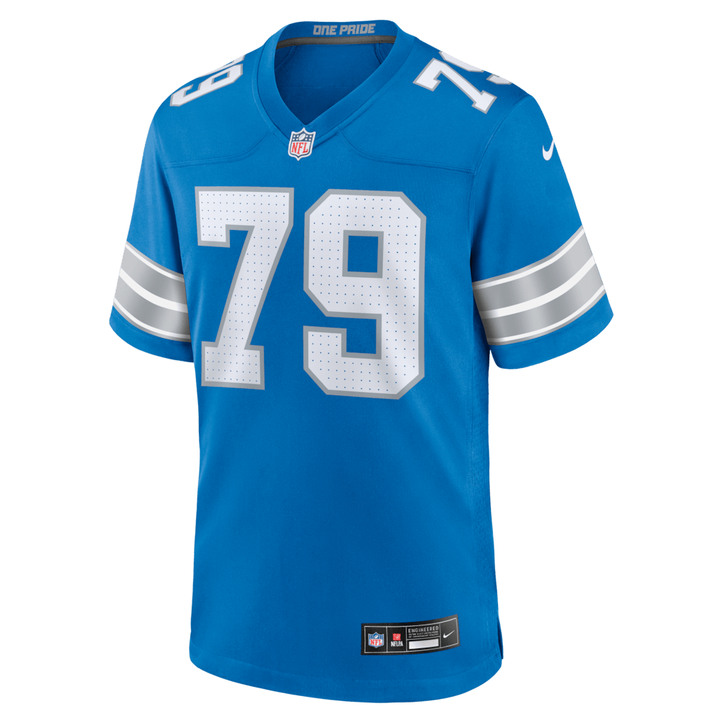 Larry Borom 79 Detroit Lions Team Game Men Jersey - Blue