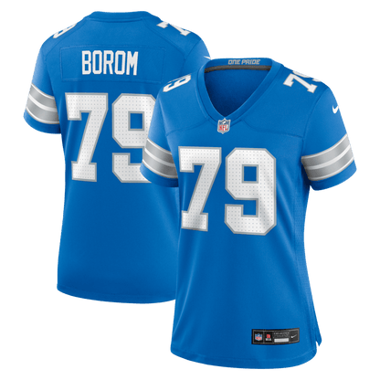 Larry Borom 79 Detroit Lions Women's Team Game Jersey - Blue