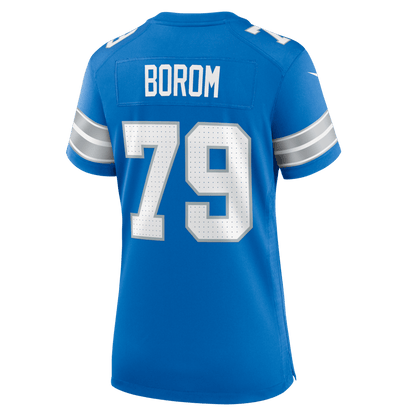 Larry Borom 79 Detroit Lions Women's Team Game Jersey - Blue