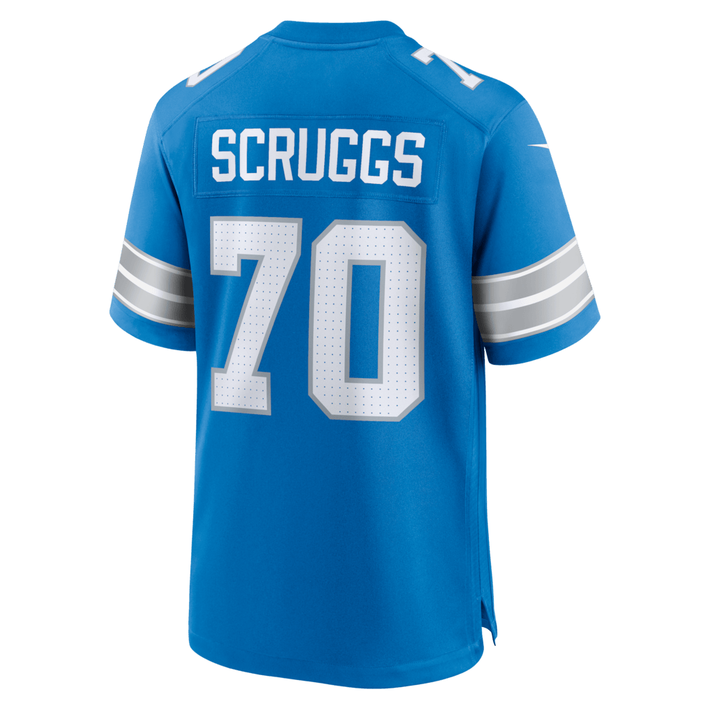 Juice Scruggs 70 Detroit Lions Team Game Men Jersey - Blue