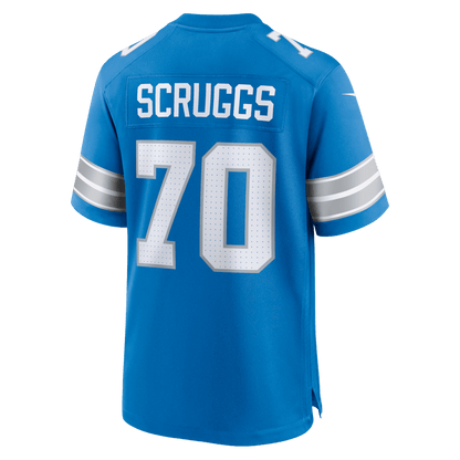 Juice Scruggs 70 Detroit Lions Team Game Men Jersey - Blue