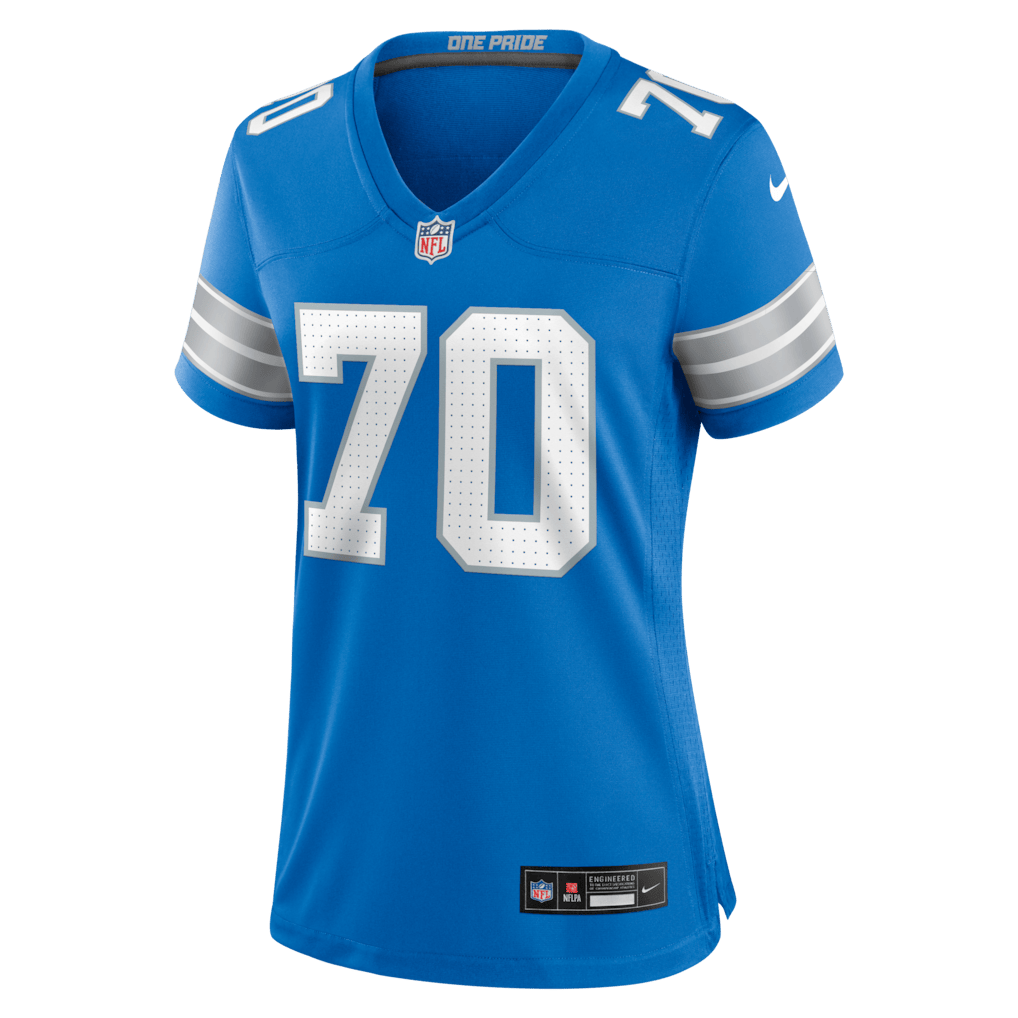 Juice Scruggs 70 Detroit Lions Women's Team Game Jersey - Blue