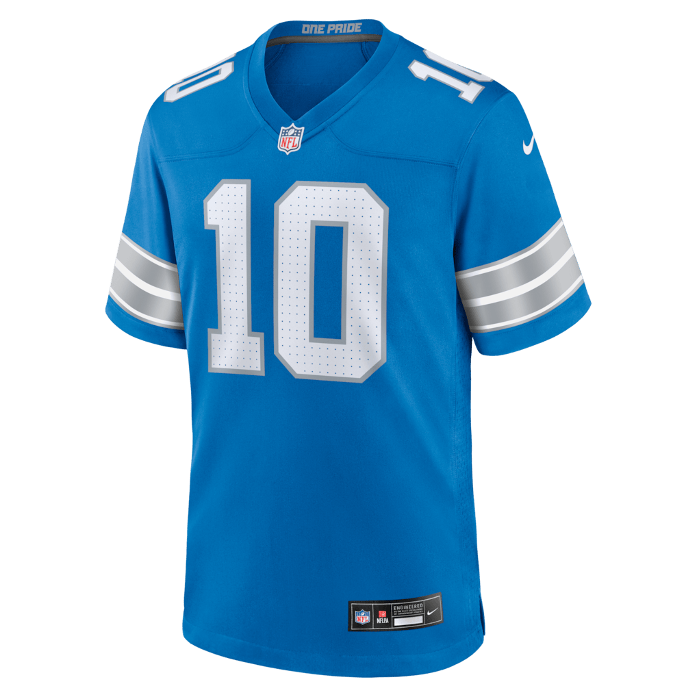 Isiah Pacheco 10 Detroit Lions Team Game Men Jersey - Blue