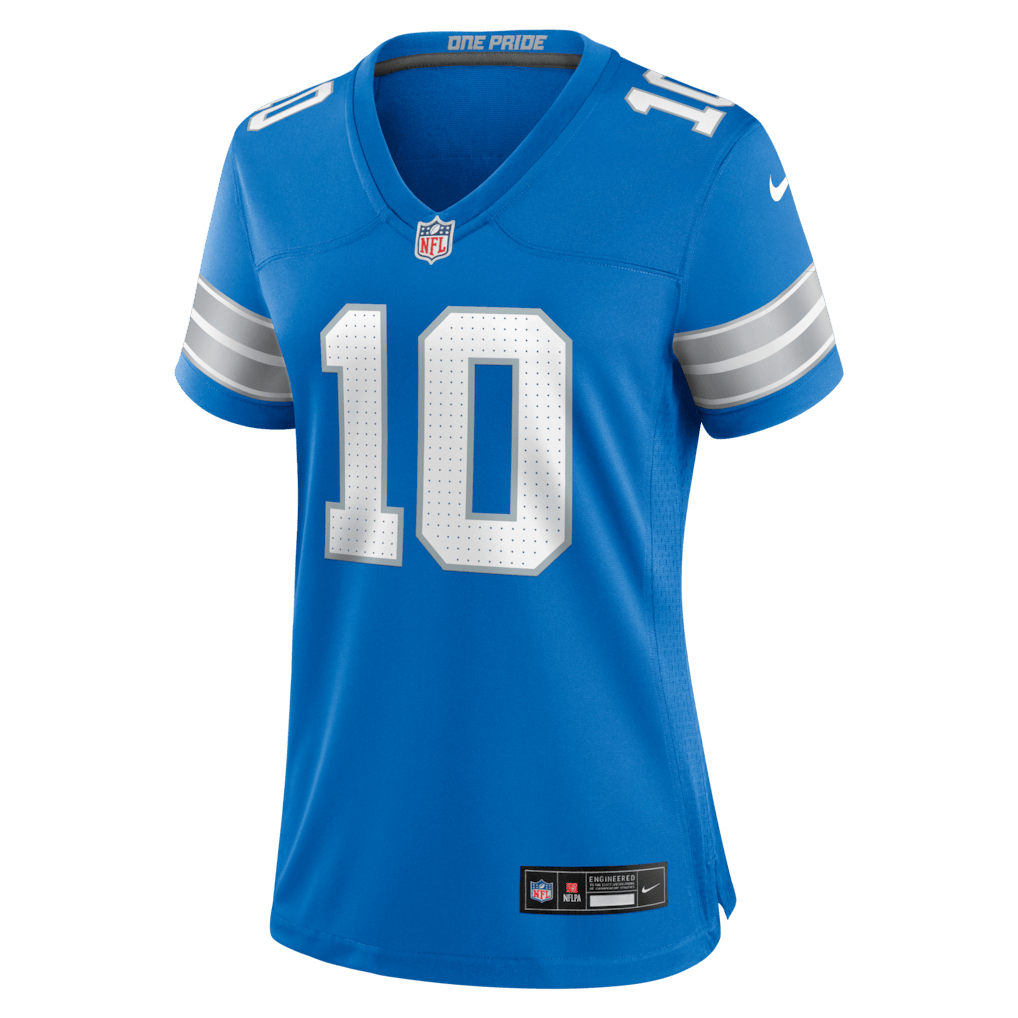 Isiah Pacheco 10 Detroit Lions Women's Team Game Jersey - Blue