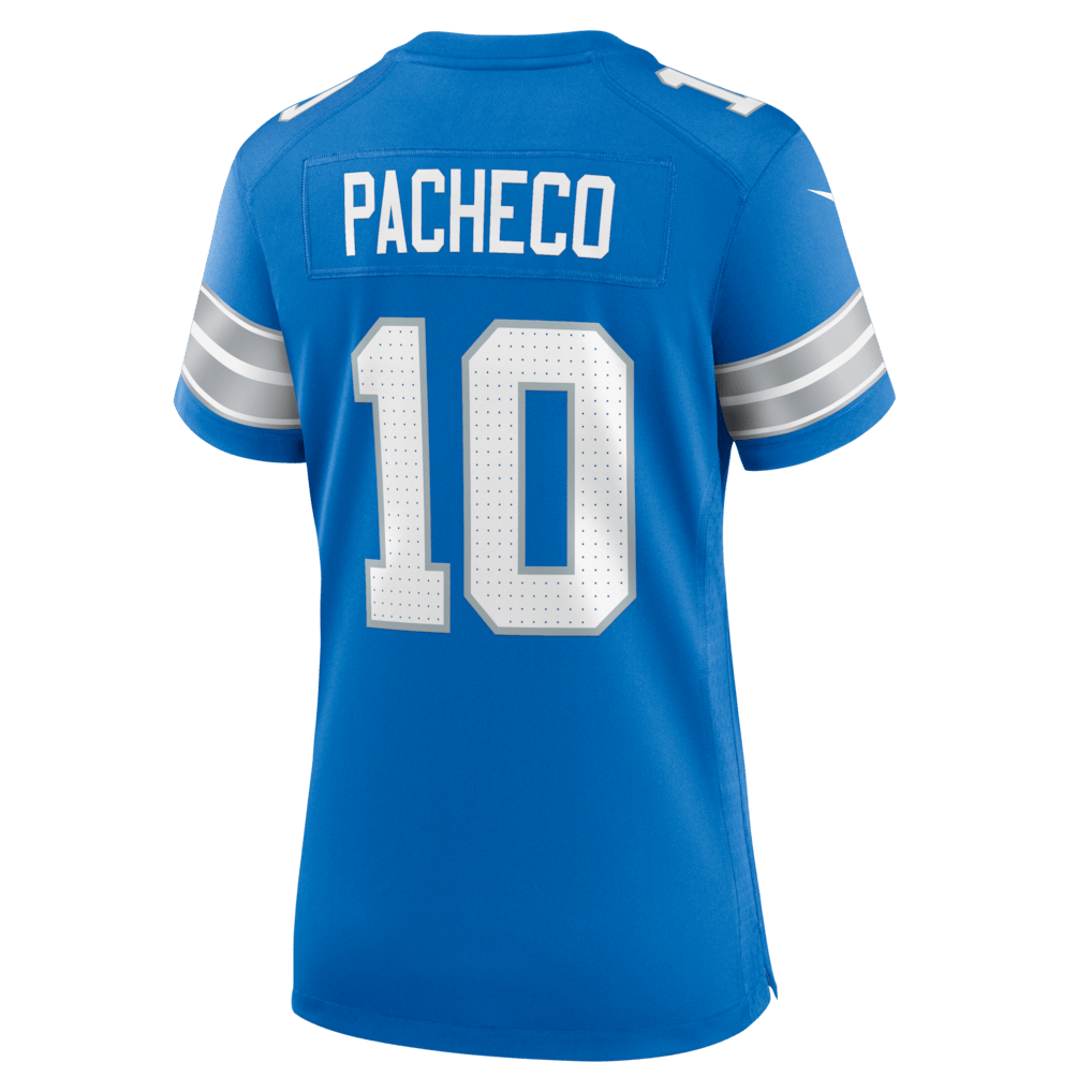 Isiah Pacheco 10 Detroit Lions Women's Team Game Jersey - Blue