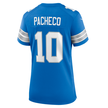 Isiah Pacheco 10 Detroit Lions Women's Team Game Jersey - Blue