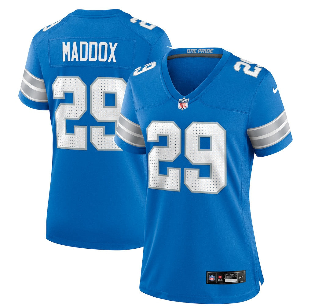 Avonte Maddox 29 Detroit Lions Women's Team Game Jersey - Blue