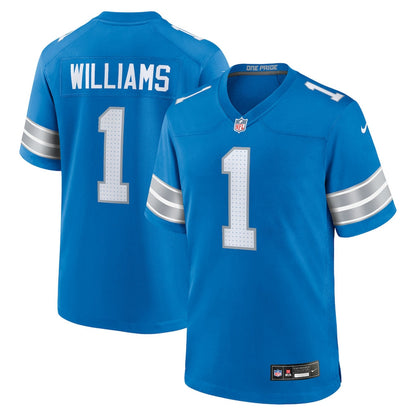 Jameson Williams 1 Detroit Lions Team Game Men Jersey - Blue