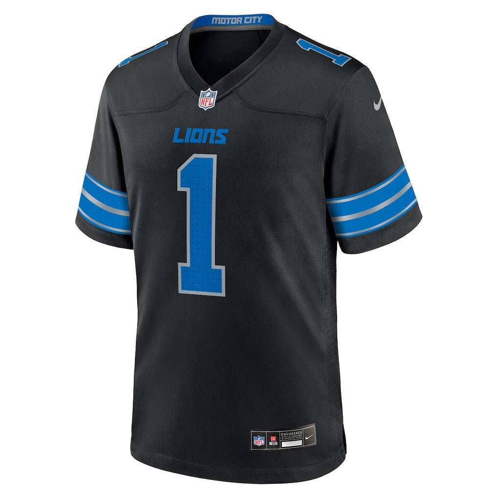 Jameson Williams 1 Detroit Lions Alternate Game Player Men Jersey - Black