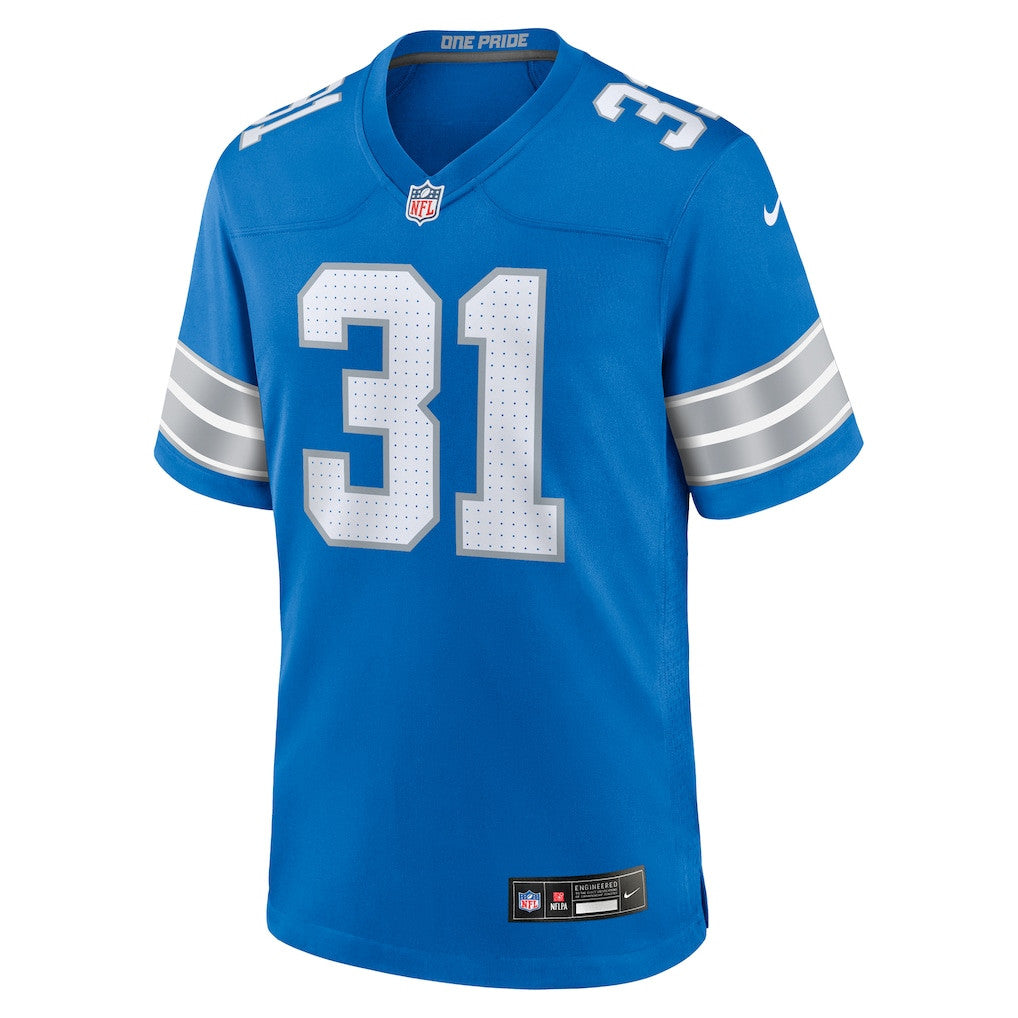 Kerby Joseph 31 Detroit Lions Team Game Men Jersey - Blue