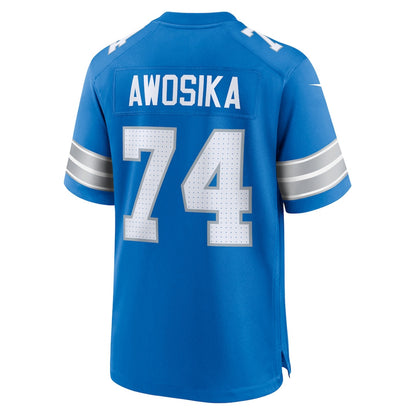 Kayode Awosika 74 Detroit Lions Team Game Men Jersey - Blue