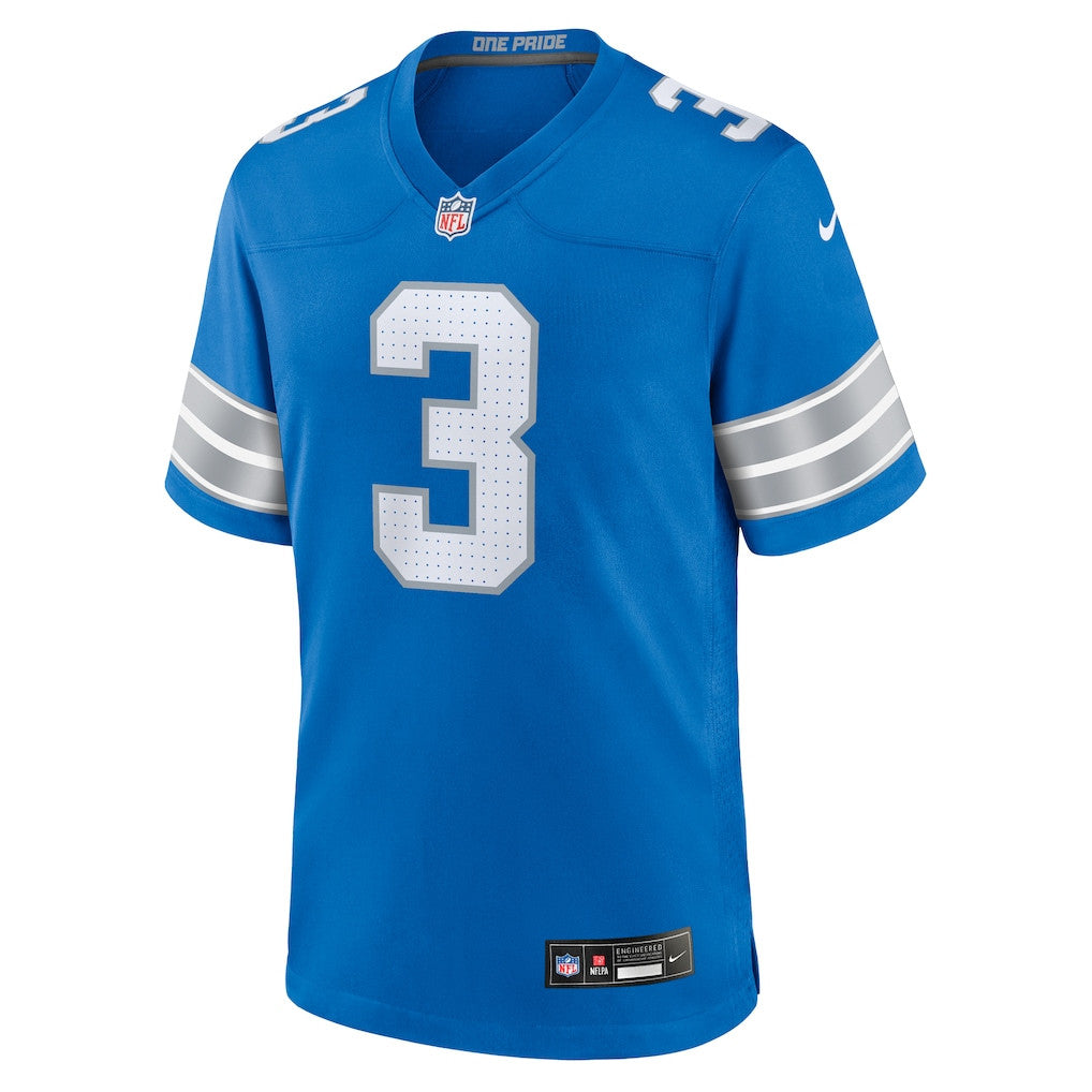 Jack Fox 3 Detroit Lions Team Game Men Jersey - Blue