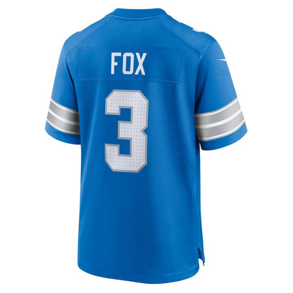 Jack Fox 3 Detroit Lions Team Game Men Jersey - Blue