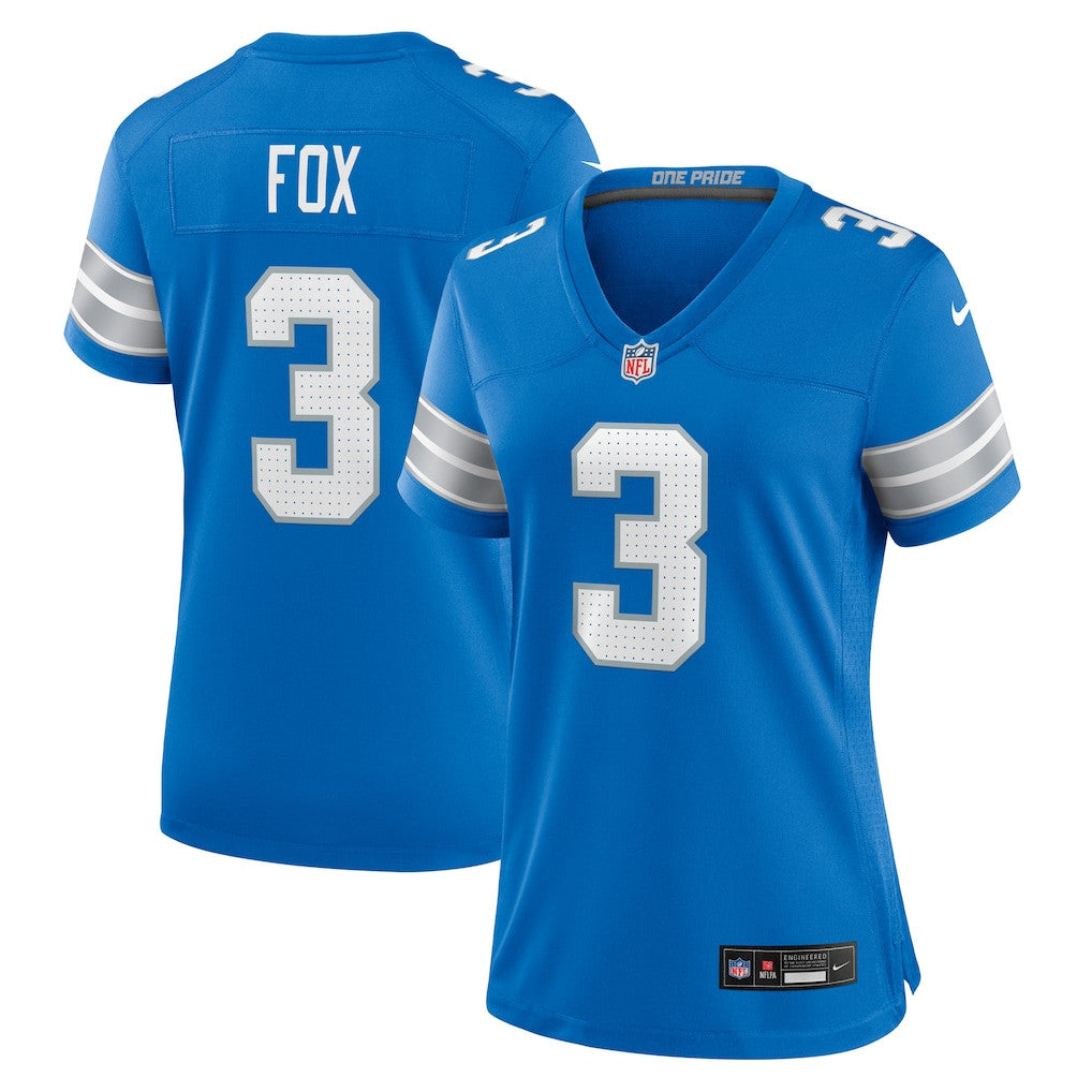 Jack Fox 3 Detroit Lions Women's Game Jersey - Blue