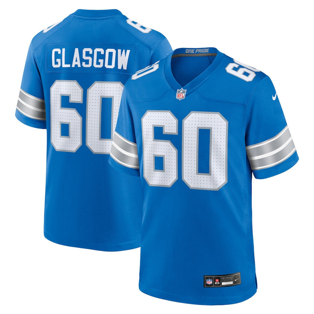 Graham Glasgow 60 Detroit Lions Team Game Men Jersey - Blue