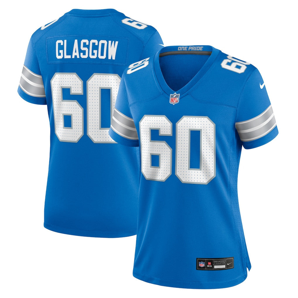 Graham Glasgow 60 Detroit Lions Women's Game Jersey - Blue