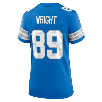 Brock Wright 89 Detroit Lions Women's Game Jersey - Blue