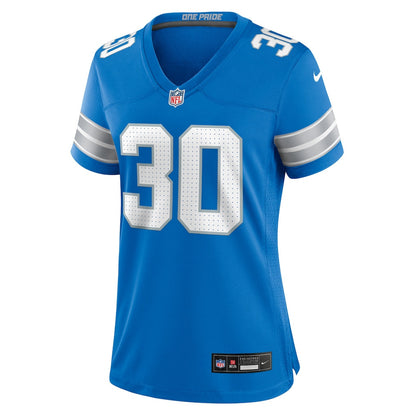 Khalil Dorsey 30 Detroit Lions Women's Game Jersey - Blue