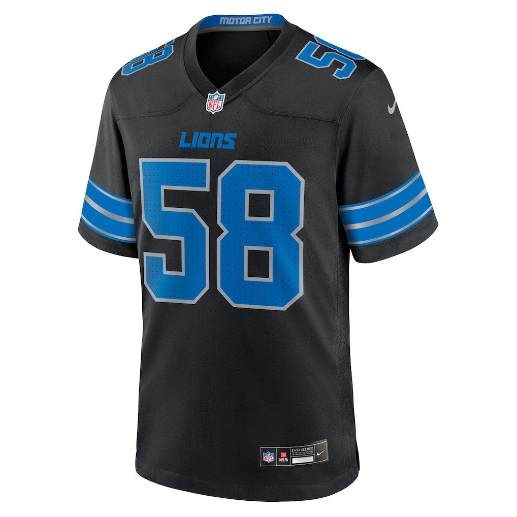 Penei Sewell 58 Detroit Lions 2nd Alternate Game Men Jersey - Black
