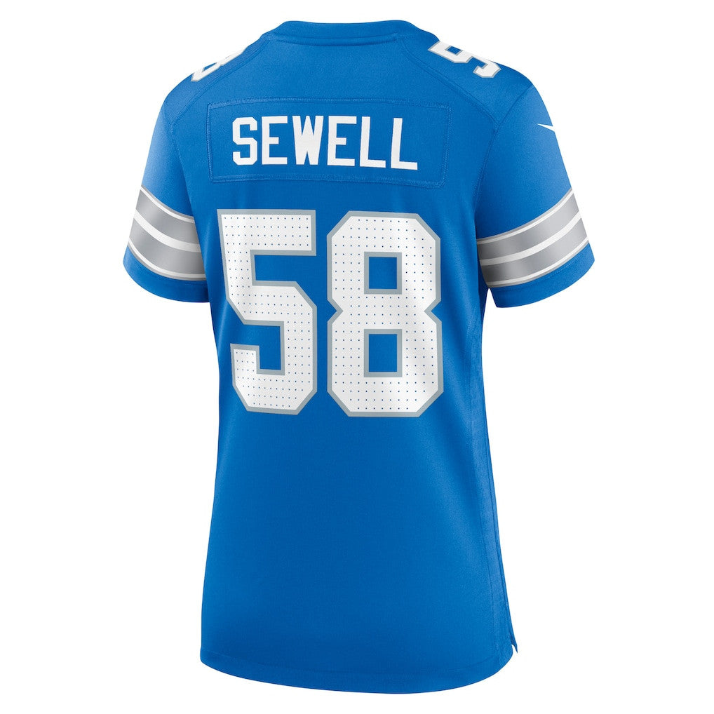 Penei Sewell 58 Detroit Lions Women's Game Jersey - Blue