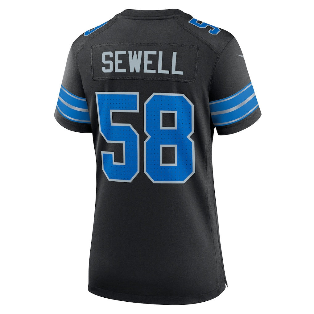 Penei Sewell 58 Detroit Lions Women's 2nd Alternate Game Jersey - Black