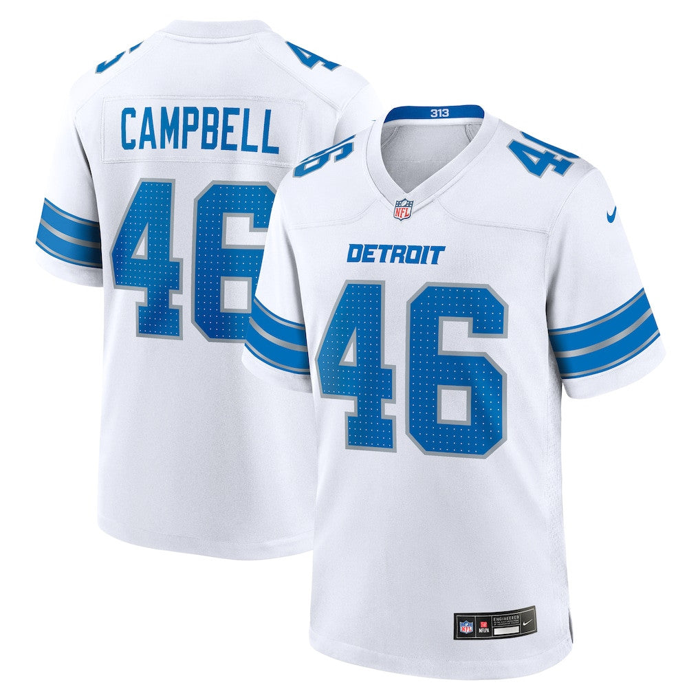 Jack Campbell 46 Detroit Lions Game Men Jersey - White