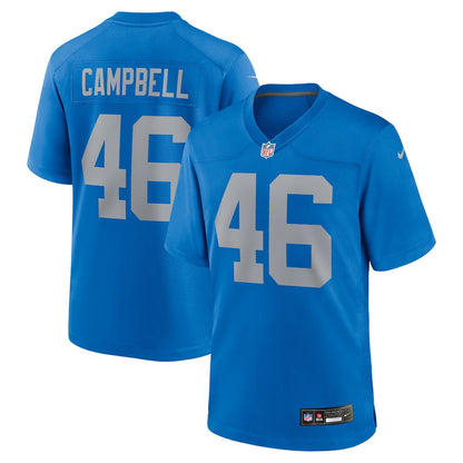 Jack Campbell 46 Detroit Lions Alternate Game Men Jersey - Blue
