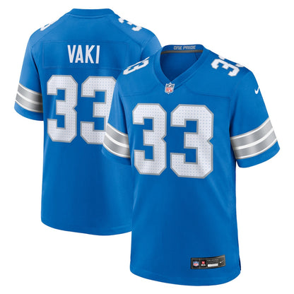 Sione Vaki 33 Detroit Lions Team Game Men Jersey - Blue