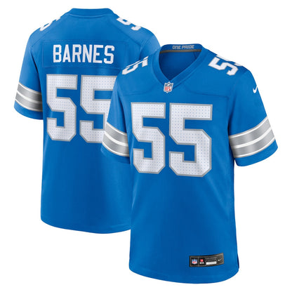 Derrick Barnes 55 Detroit Lions Team Game Men Jersey - Blue