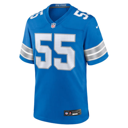 Derrick Barnes 55 Detroit Lions Team Game Men Jersey - Blue
