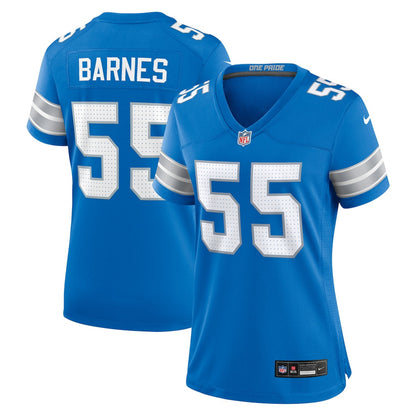 Derrick Barnes 55 Detroit Lions Women's Team Game Jersey - Blue