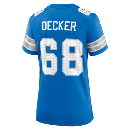 Taylor Decker 68 Detroit Lions Women's Team Game Jersey - Blue