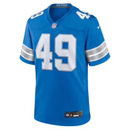 Hogan Hatten 49 Detroit Lions Team Game Men Jersey - Blue