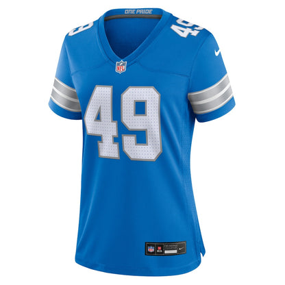 Hogan Hatten 49 Detroit Lions Women's Team Game Jersey - Blue