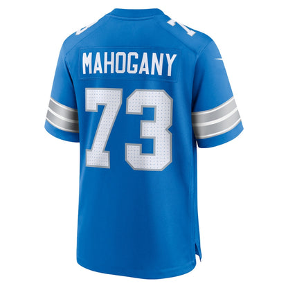 Christian Mahogany 73 Detroit Lions Team Game Men Jersey - Blue