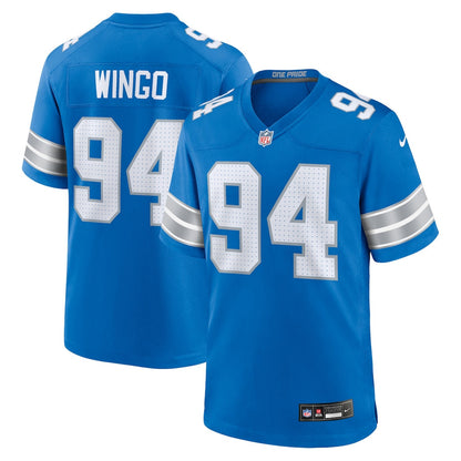 Mekhi Wingo 94 Detroit Lions Team Game Men Jersey - Blue
