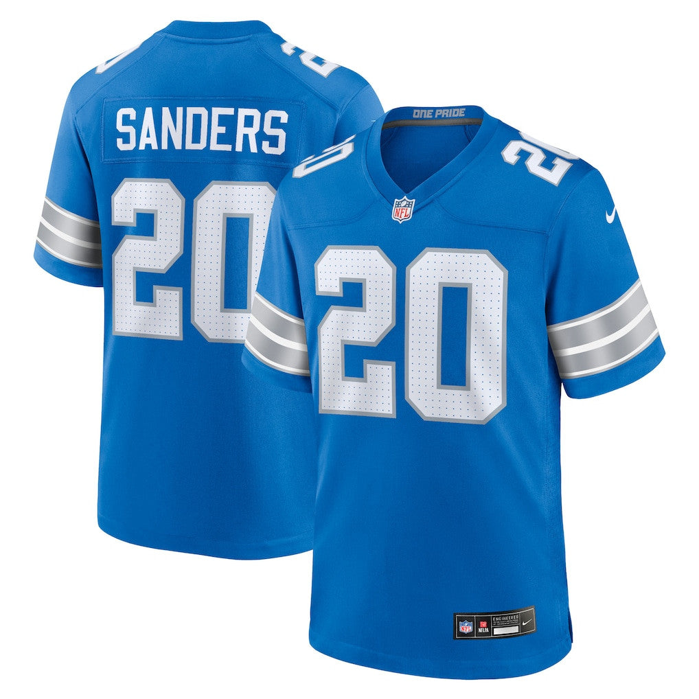 Barry Sanders 20 Detroit Lions Retired Player Game Men Jersey - Blue