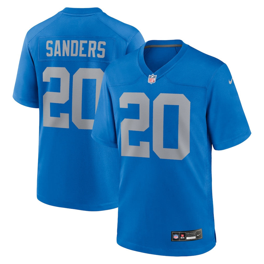 Barry Sanders 20 Detroit Lions Alternate Game Men Jersey - Blue