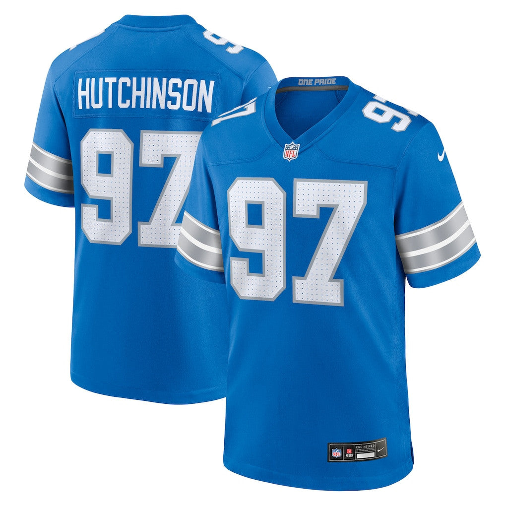 Aidan Hutchinson 97 Detroit Lions Game Men Jersey - Blue