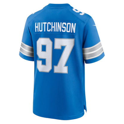 Aidan Hutchinson 97 Detroit Lions Game Men Jersey - Blue