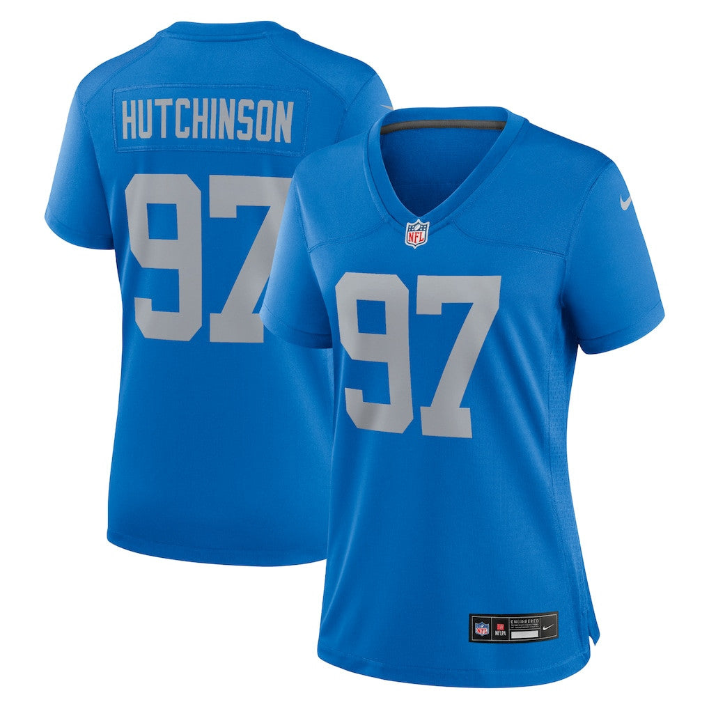 Aidan Hutchinson 97 Detroit Lions Women's Alternate Game Jersey - Blue